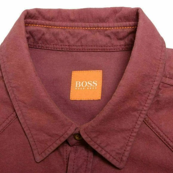 Hugo Boss Orange "CliffE" Men's Cherry Casual Shirt US M IT 50 - Picture 4 of 5